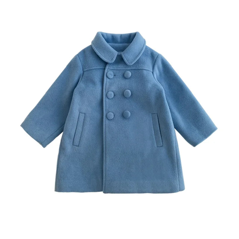 Girls’ Double-Breasted Wool Coat