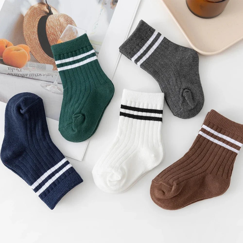 Sporty Striped Toddler Socks Pack - 3 Pairs