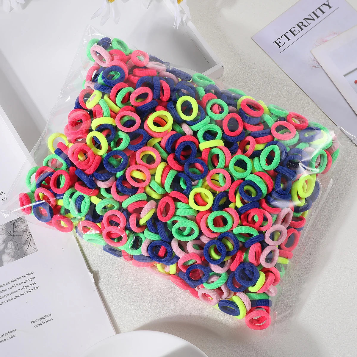 100 Pcs Colorful Hair Ties