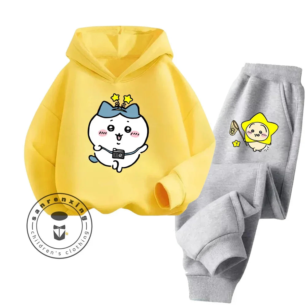 Cartoon Hoodie & Trousers Set