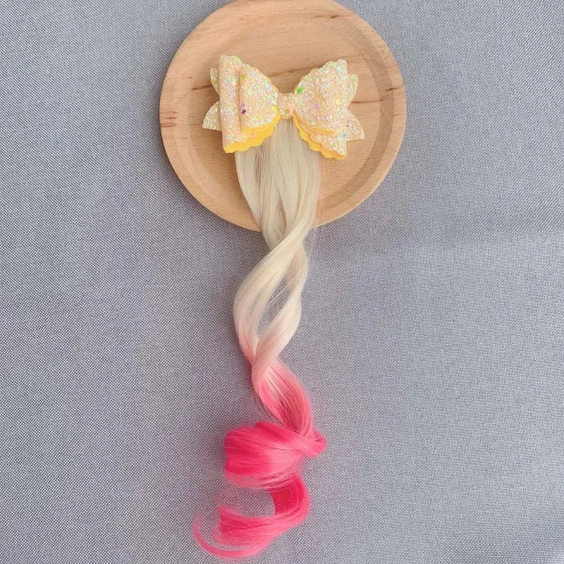 Girls' Colorful Clips with Wig