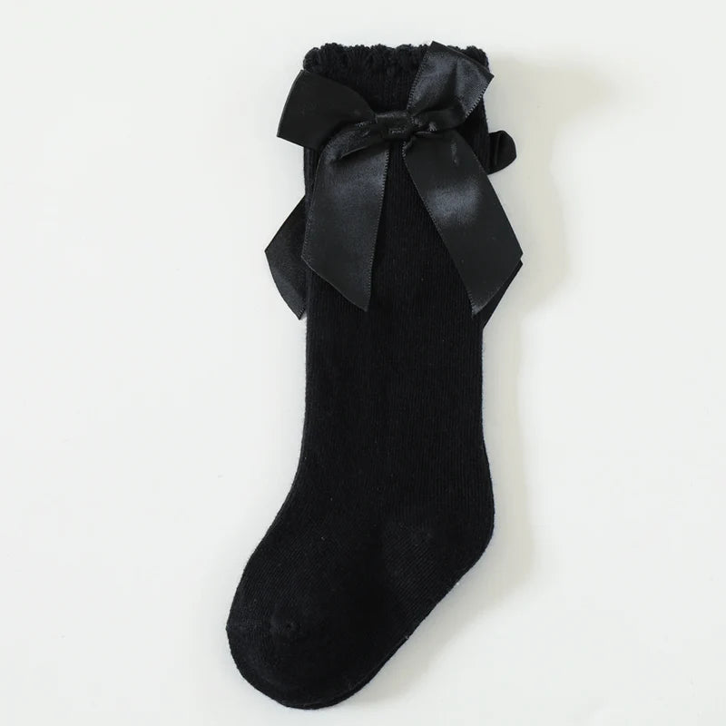 Bow Knee-High Cotton Socks