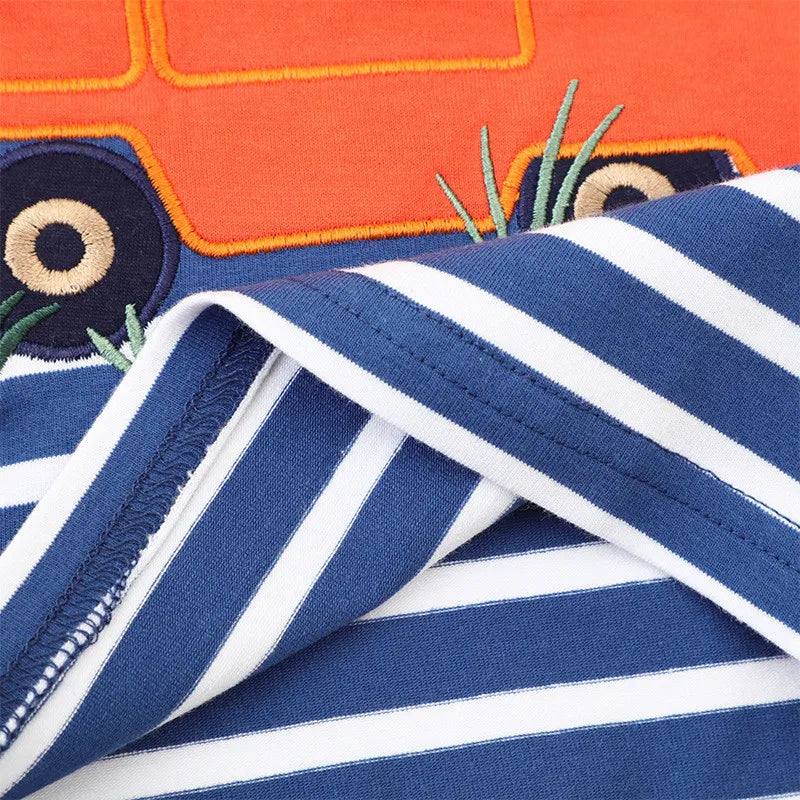 Boys' Striped Embroidered Shirt