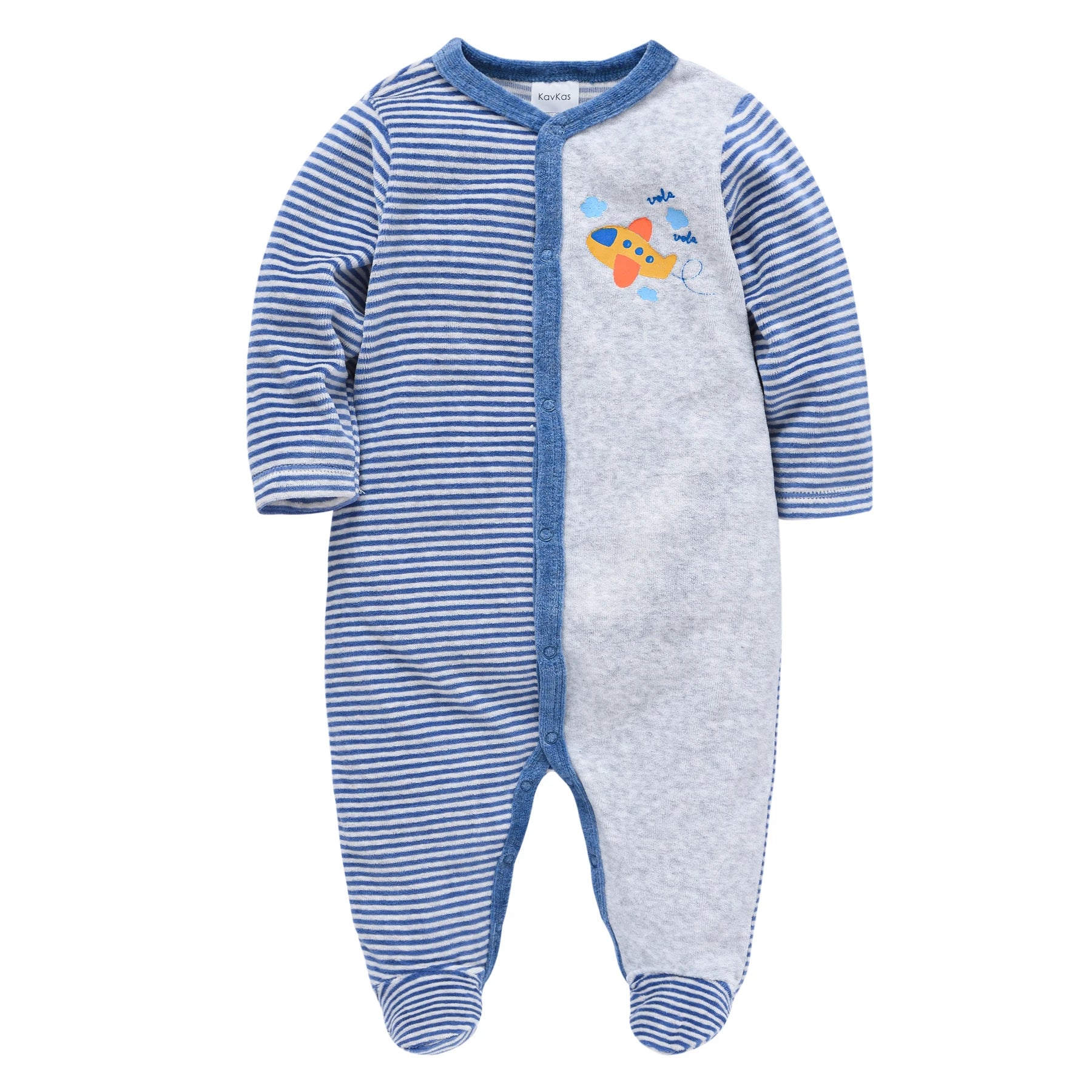 Striped Velour Baby Romper