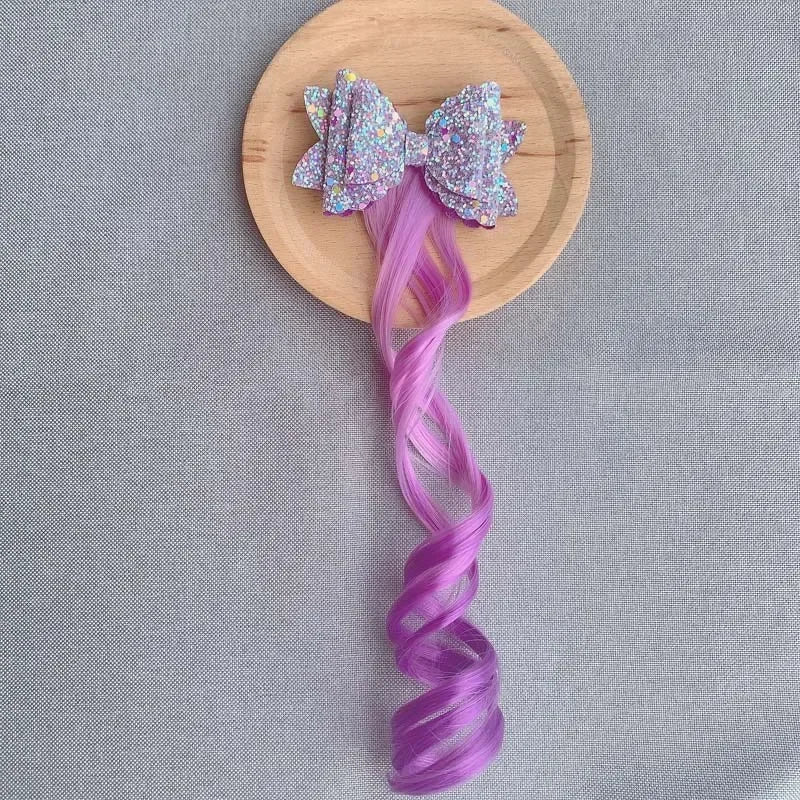 Girls' Colorful Clips with Wig