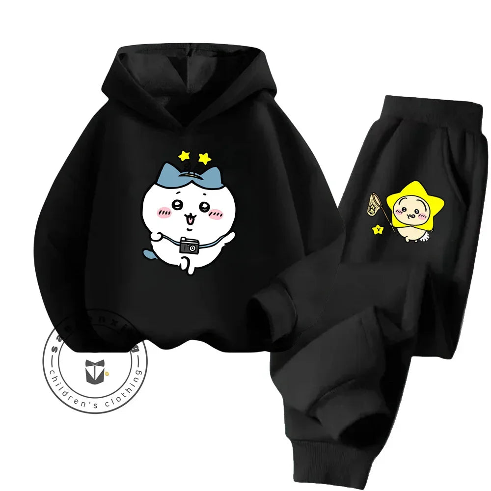 Cartoon Hoodie & Trousers Set