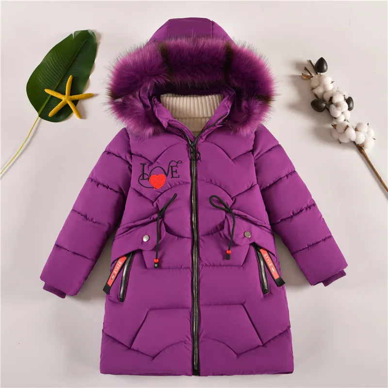 Long Hooded Winter Jacket for Girls