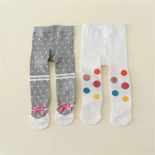 Girl's Cotton Tights – 2Pc Set