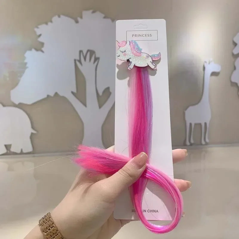 Girls' Colorful Clips with Wig