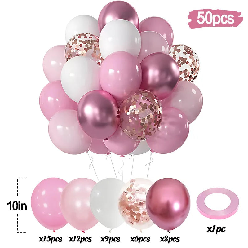 50 PCs Latex Balloon Set