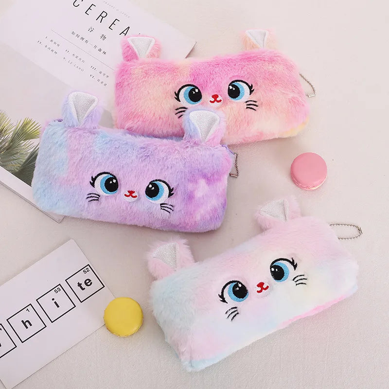 Cat Plush Zipper Pencil Case
