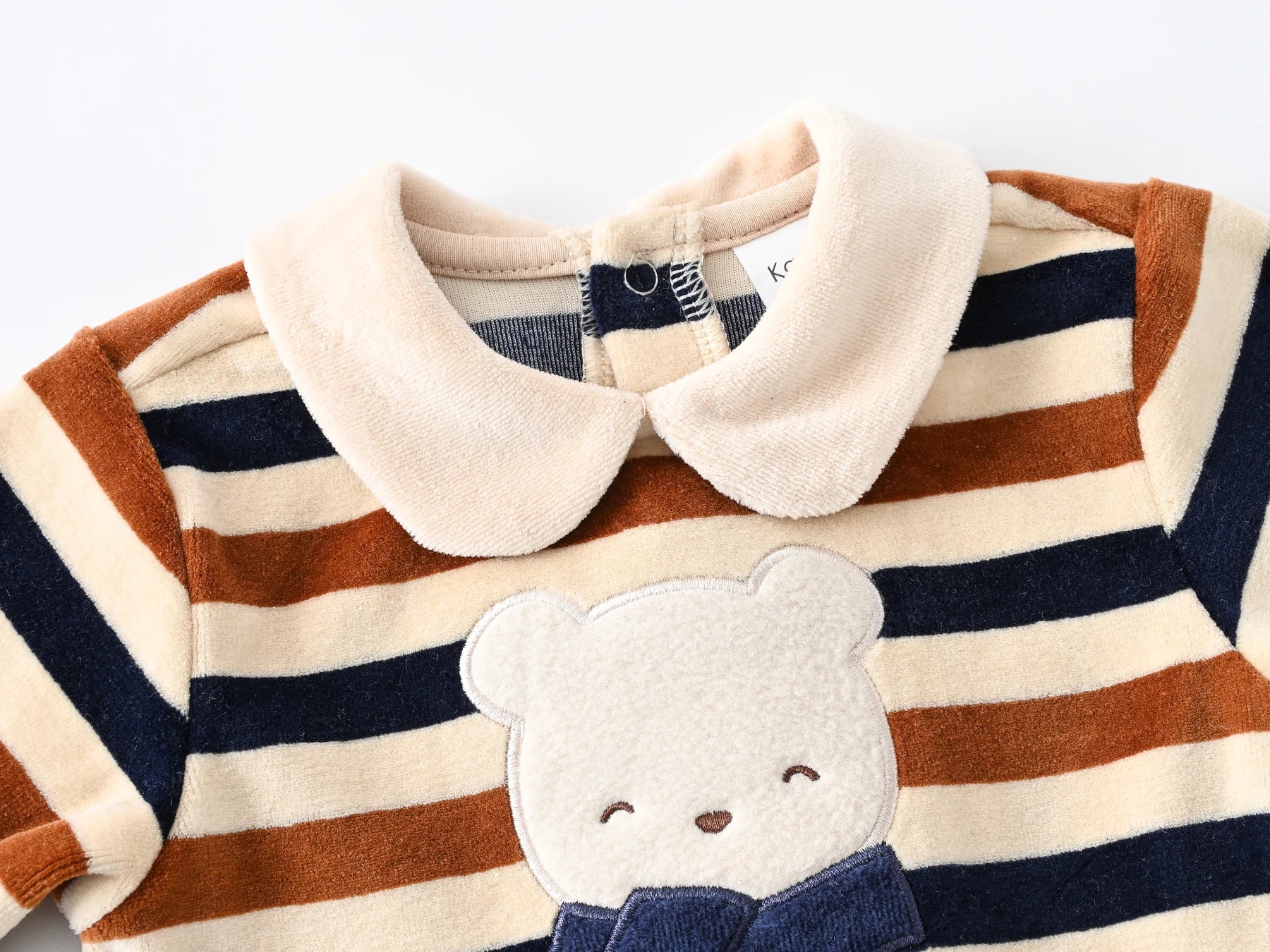 Striped Velour Baby Romper