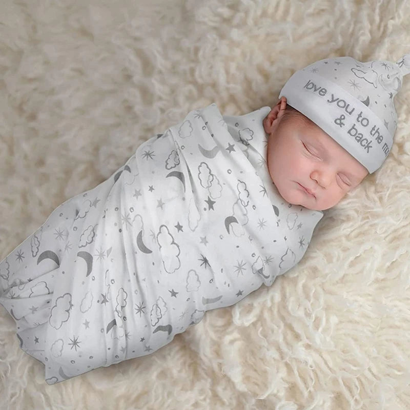 Newborn Swaddle Wrap & Beanie Set