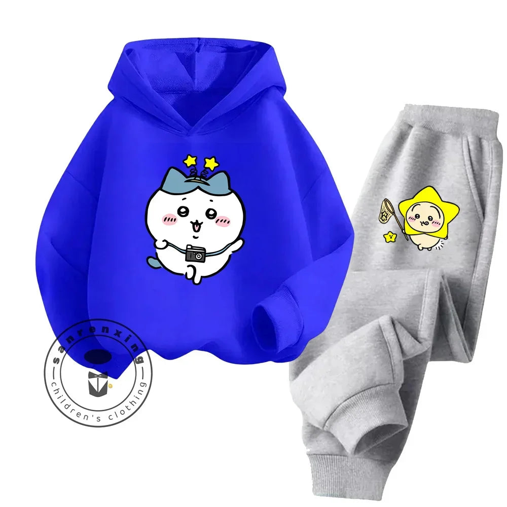 Cartoon Hoodie & Trousers Set
