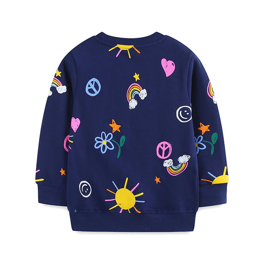 Rainbow Flower Printed Sweatshirt