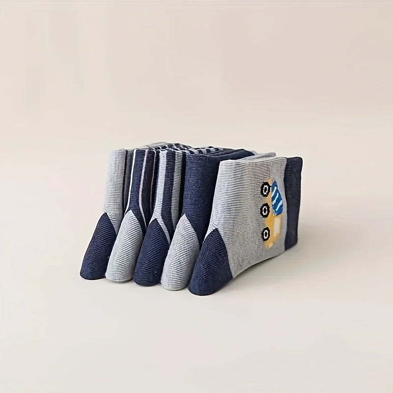5 Pairs Mid-Tube Striped Socks