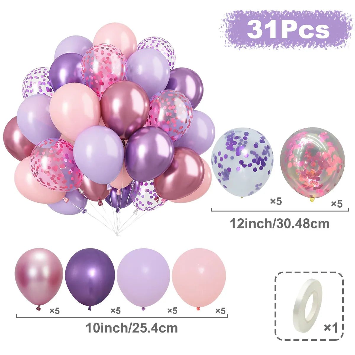 Confetti & Latex Balloon Set