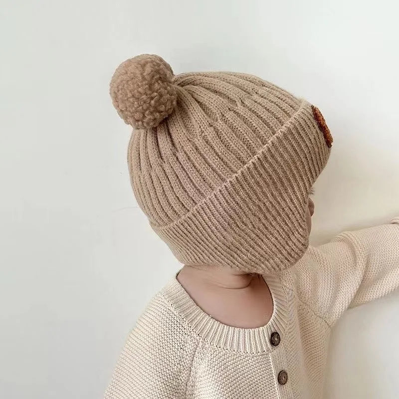 Knitted Bear Hat with Earflaps