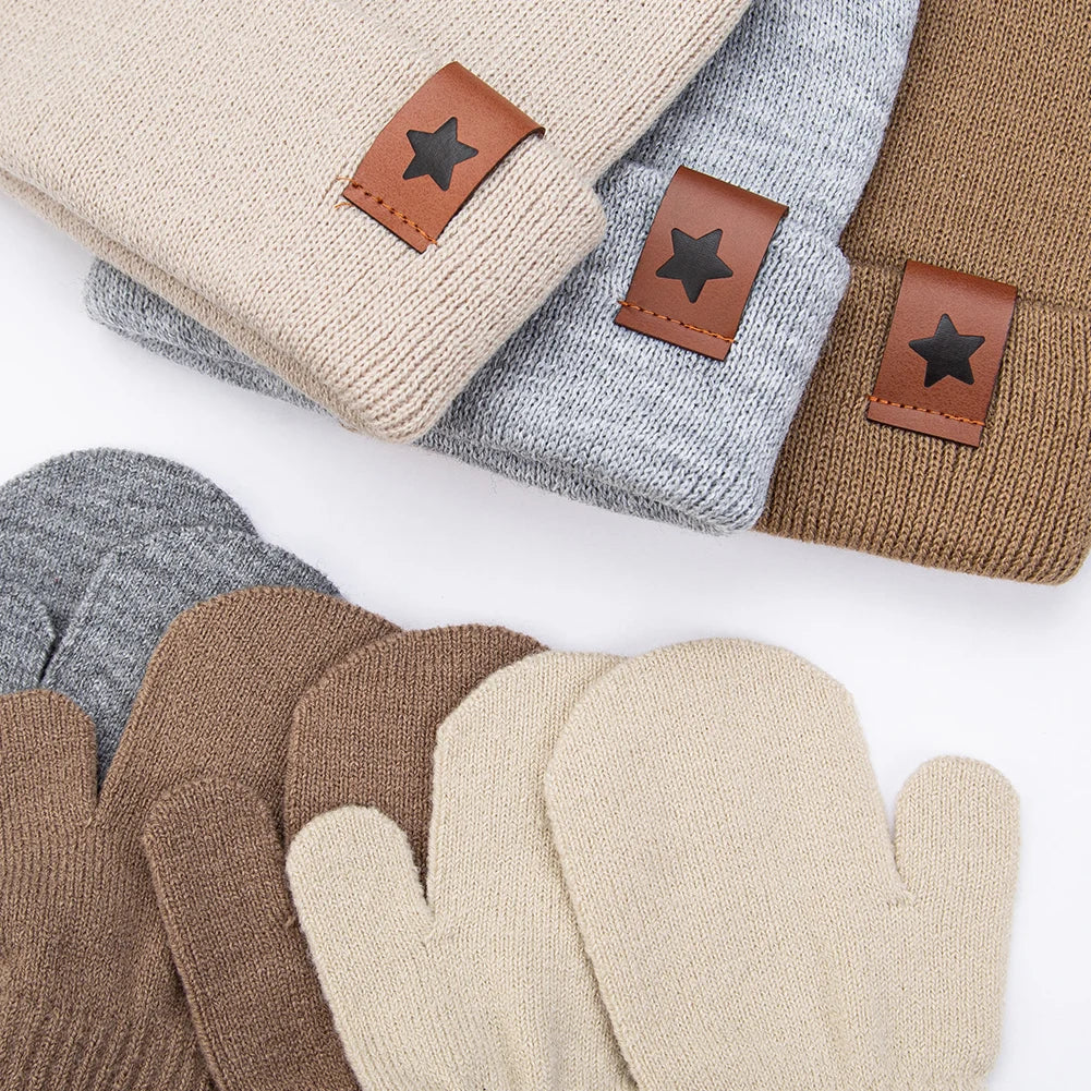 Winter Knitted Hat & Glove Set