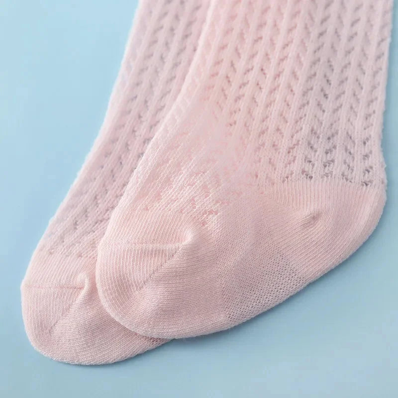 Baby Girl Bow Mesh Knee-High Socks