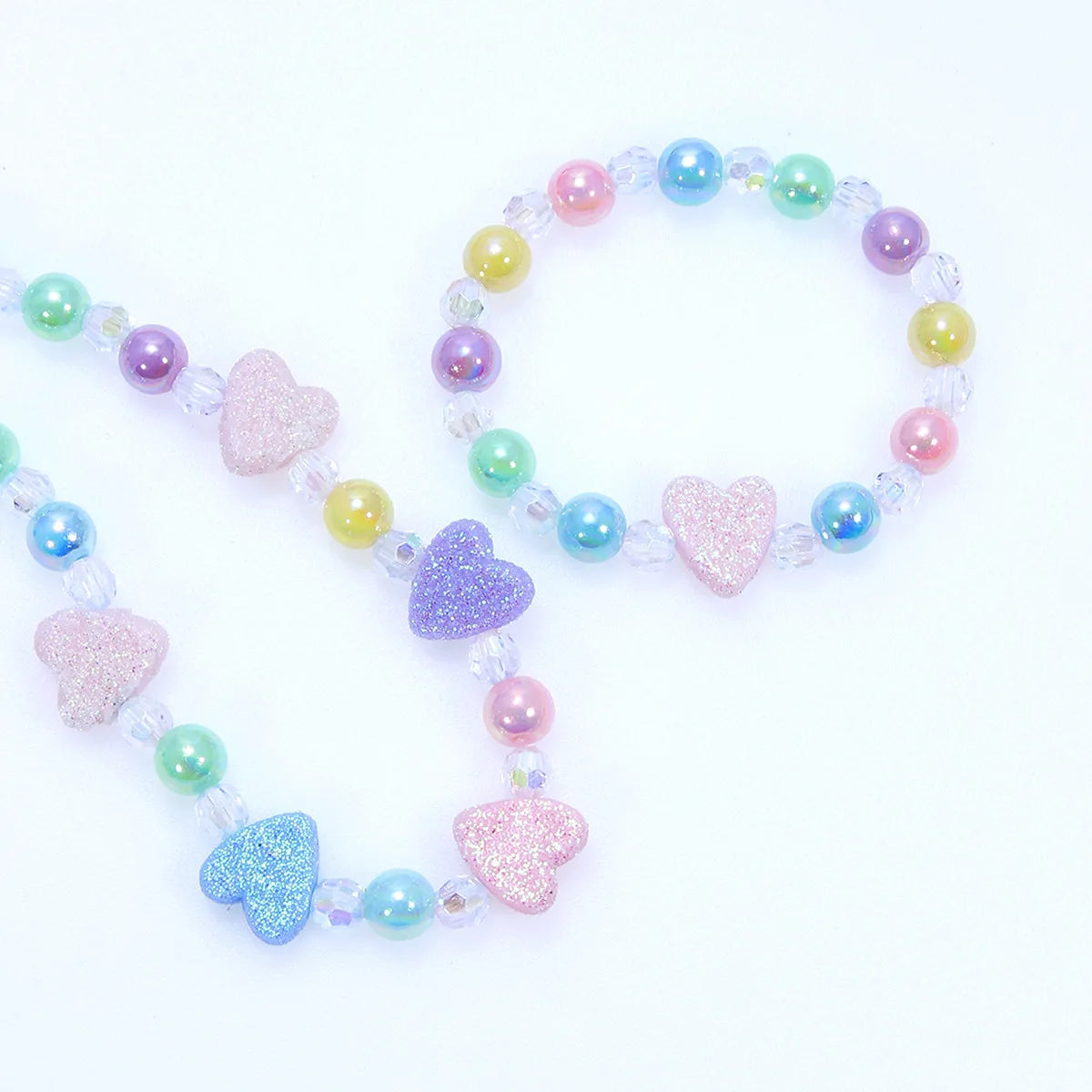 Heart-Shaped Necklace & Bracelet Set