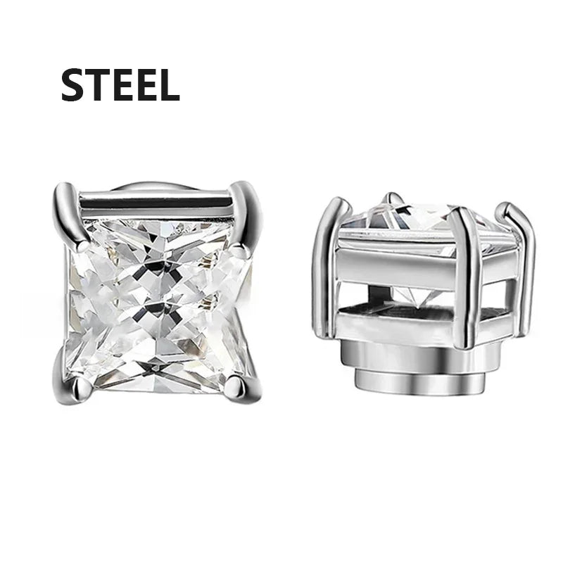 Magnetic Zircon Stud Earrings