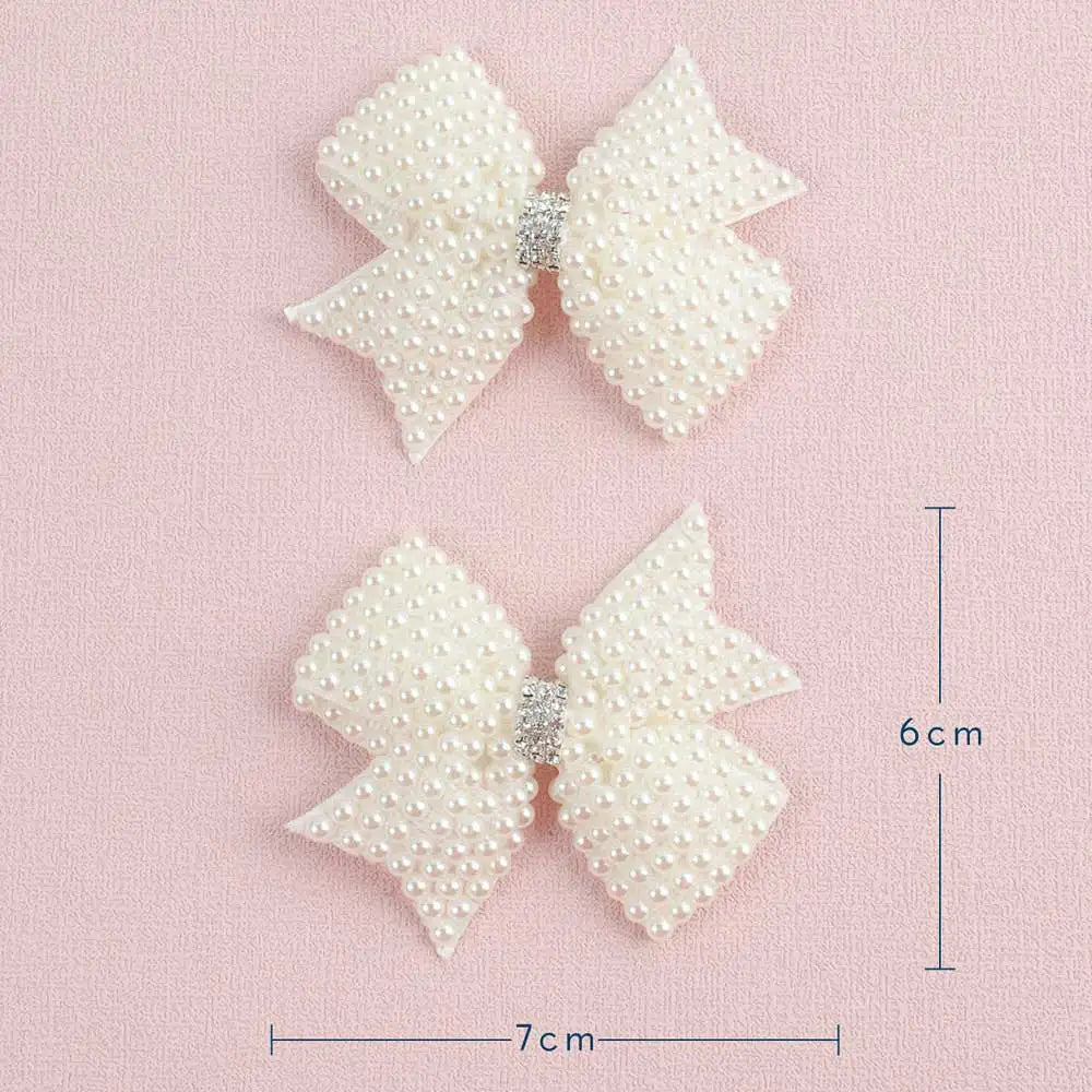 Pearl Hair Bow Clips - 2 Pcs