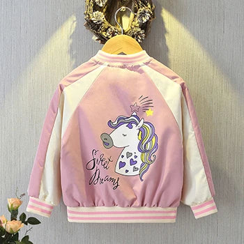 Girls' Cartoon Horse Jacket
