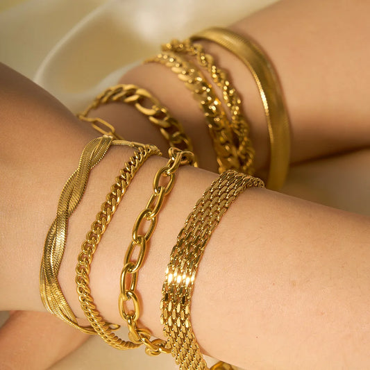 18K Gold Plated finish Chain Bracelet