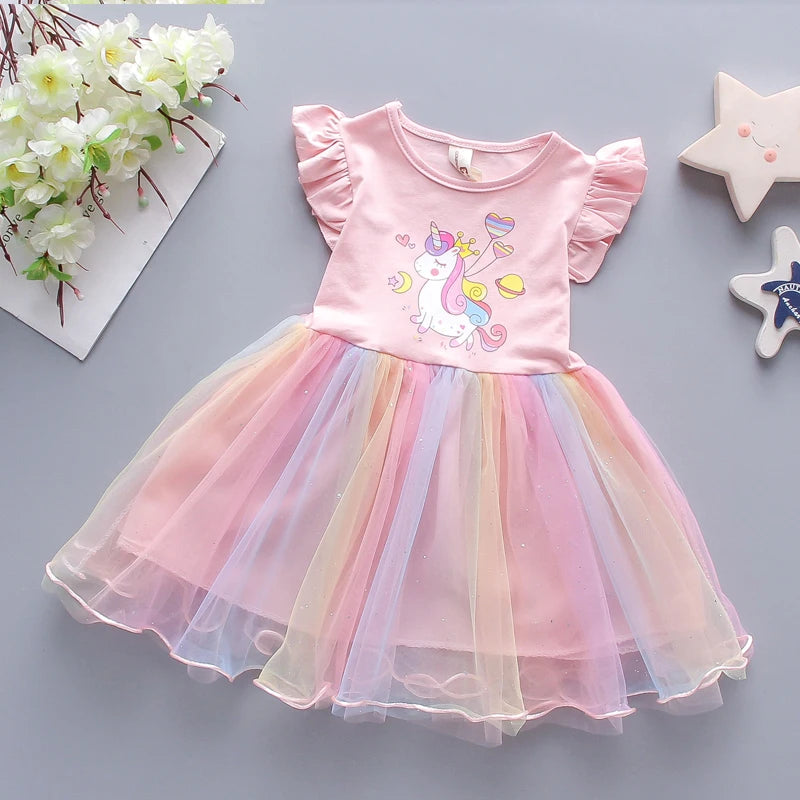 Girls Summer Unicorn Dress