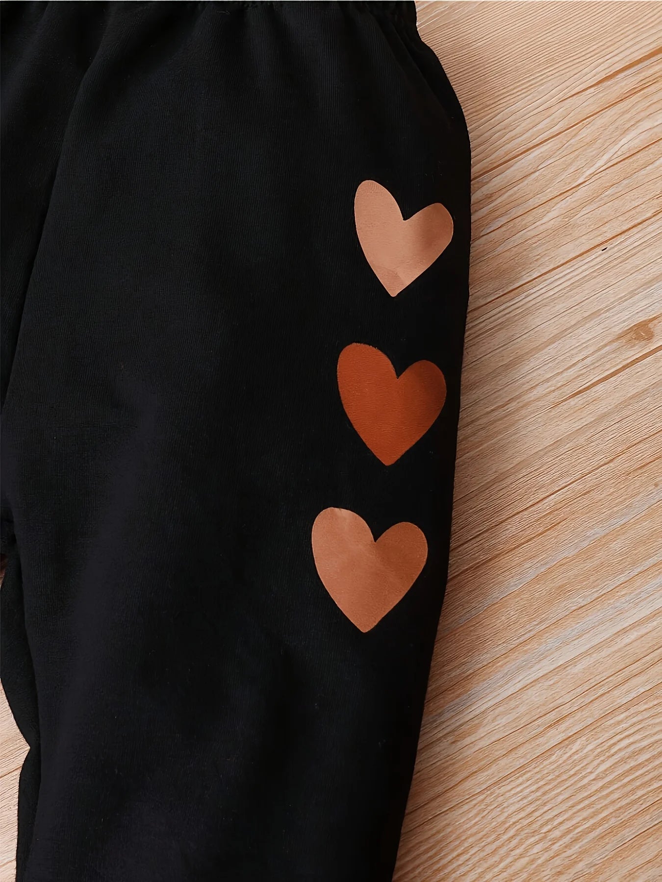 Heart Print Sweatshirt & Pants Set