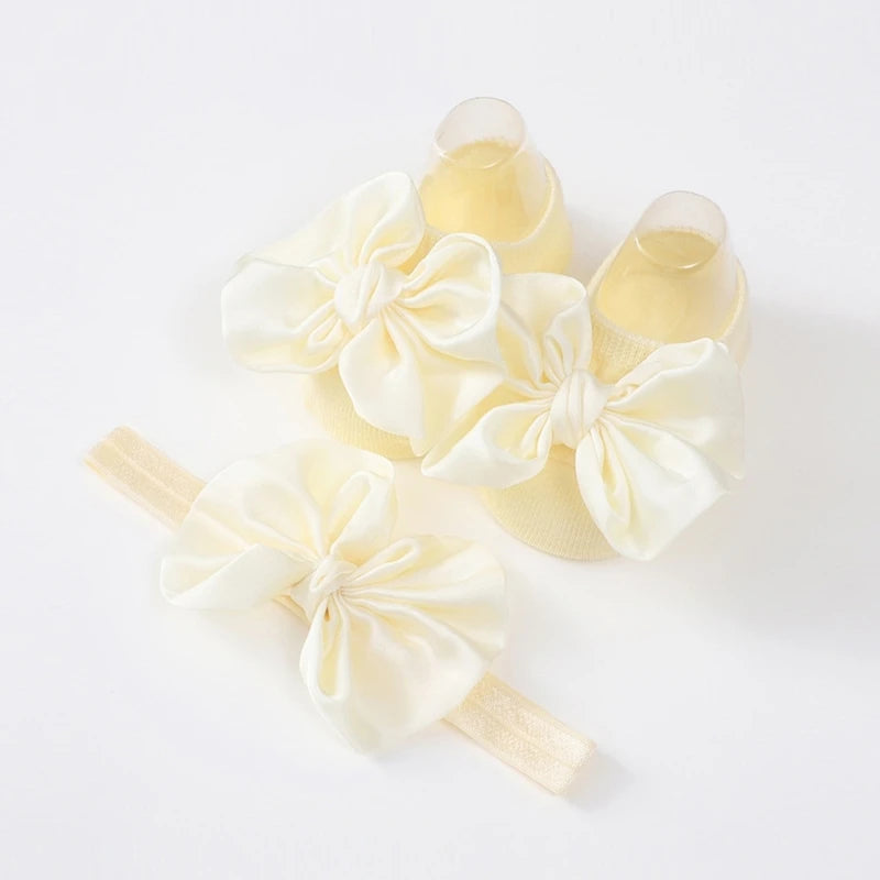 Baby Girl Bow Headband & Socks Set