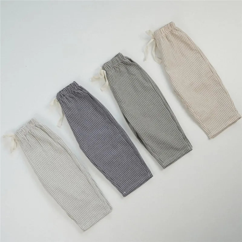 Kids Striped Cotton Pants