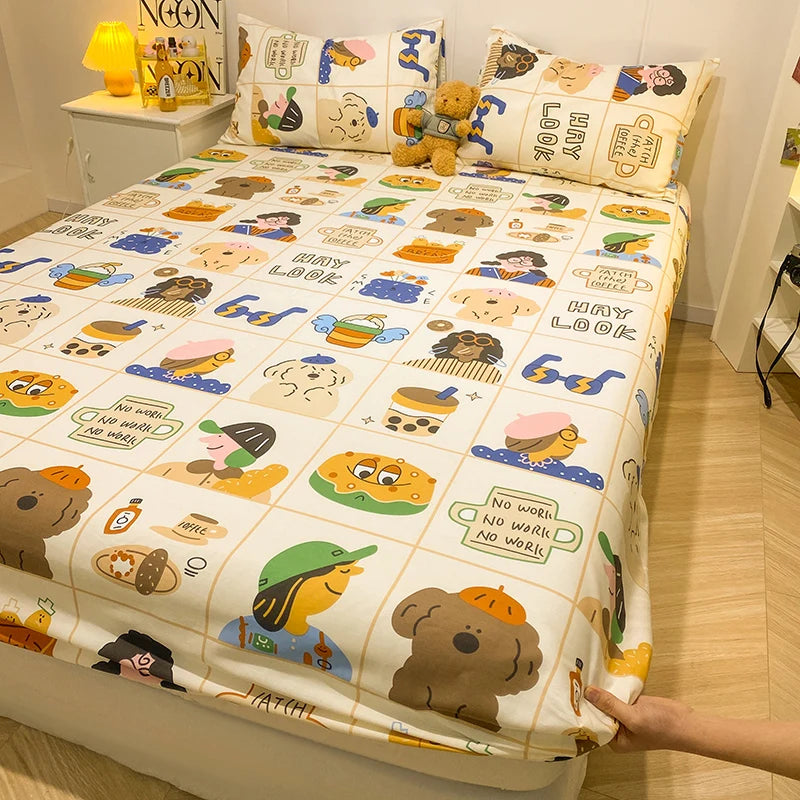 Cartoon Print Fitted Sheet