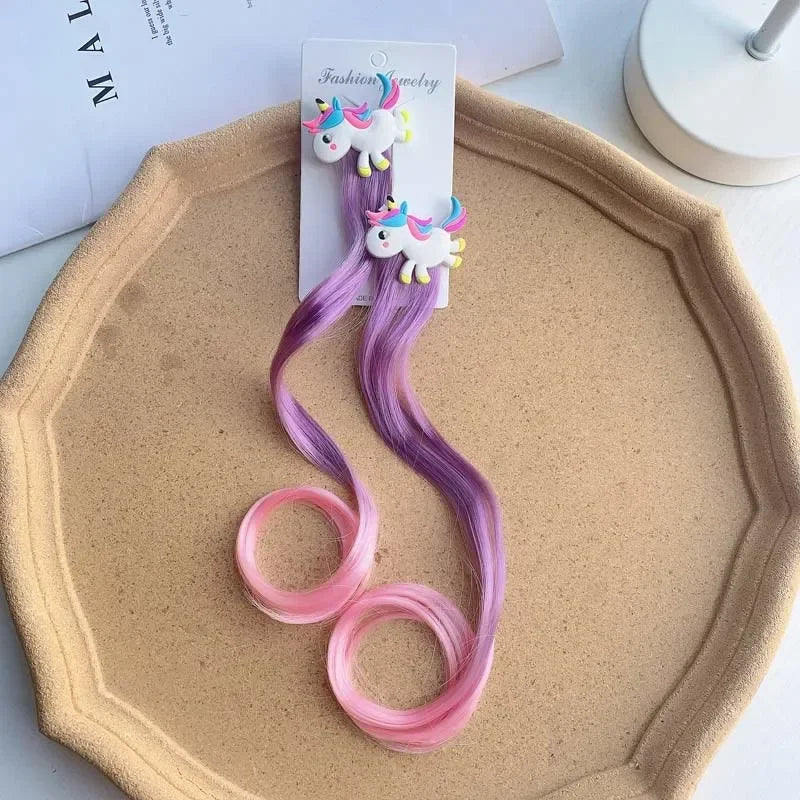 Girls' Colorful Clips with Wig