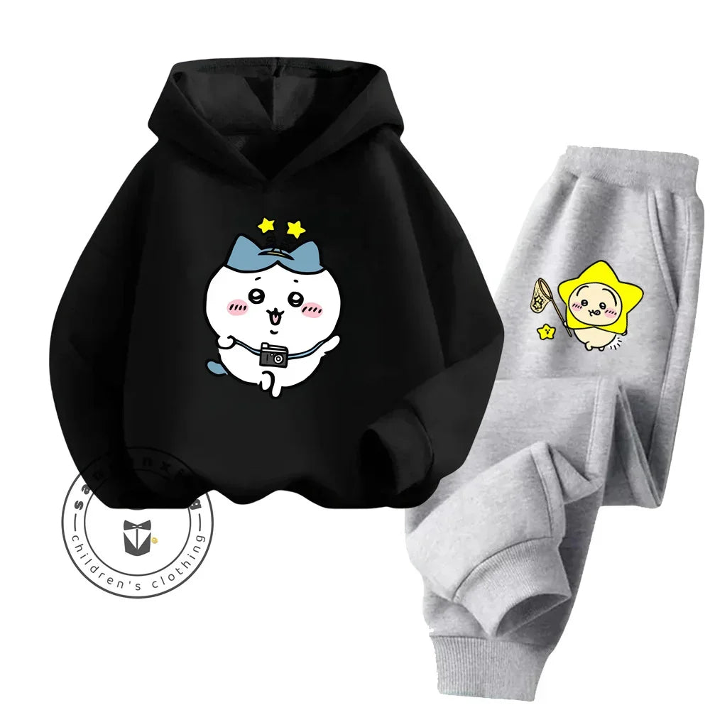 Cartoon Hoodie & Trousers Set