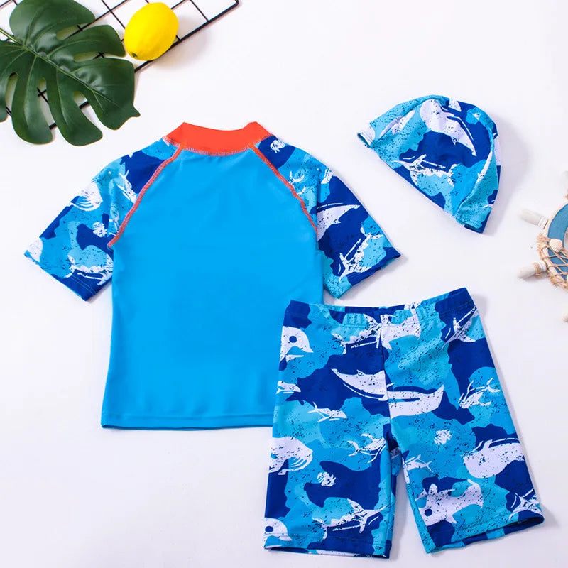 Boys' 3-Piece Shark Swimsuit Set