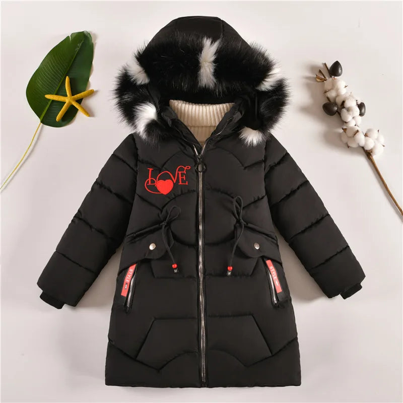 Long Hooded Winter Jacket for Girls