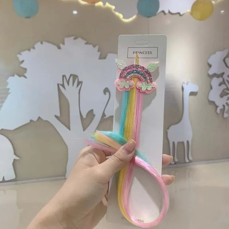 Girls' Colorful Clips with Wig