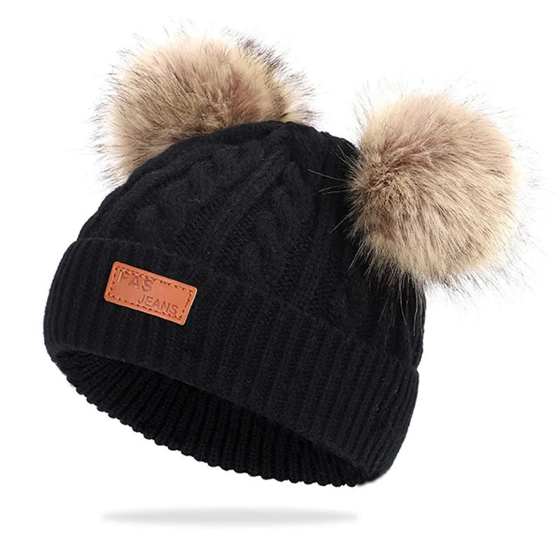 Double Wool Pompom Beanie
