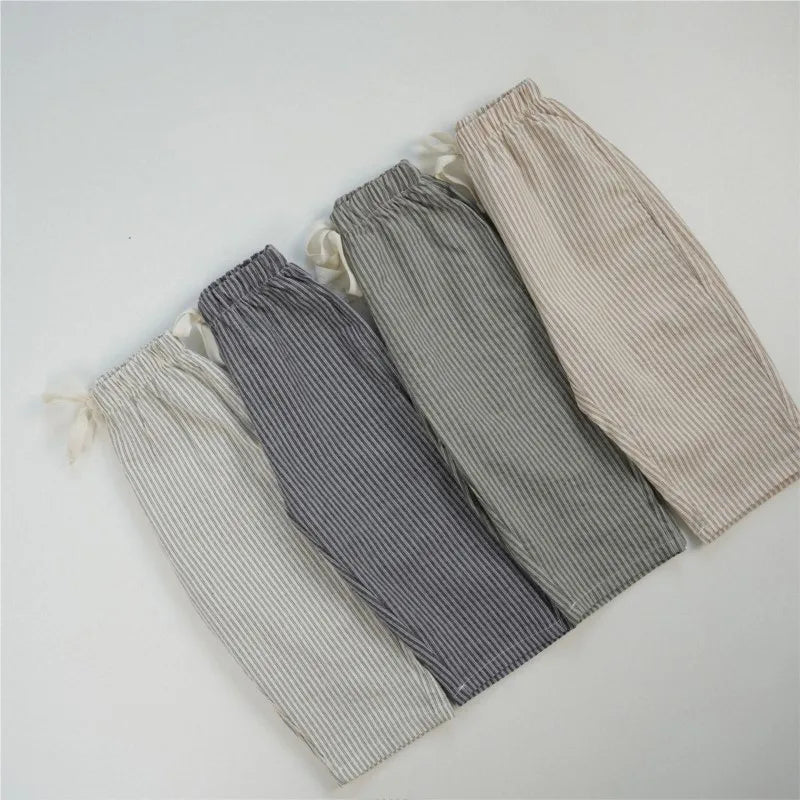 Kids Striped Cotton Pants